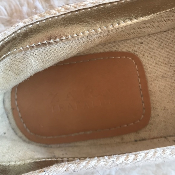 Zara Flat Espadrille with Gold Toe - Size 40 - Picture 3 of 6